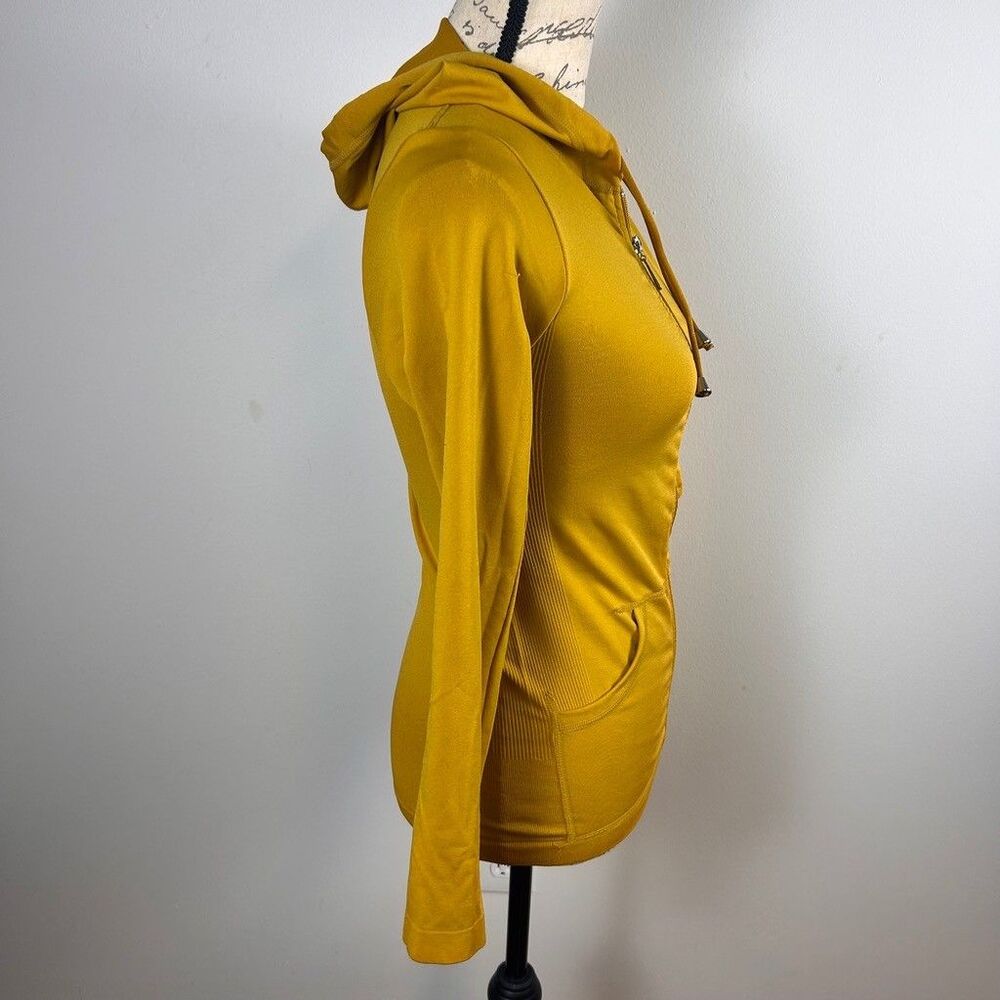 Unbranded Mustard Yellow Full Zip Hoodie Womens Small Activewear Sweatshirt - Picture 8 of 8